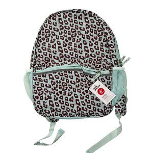 Deal Worthy Teal Purple Leopard Print Backpack 15" Laptop Padded Straps Durable